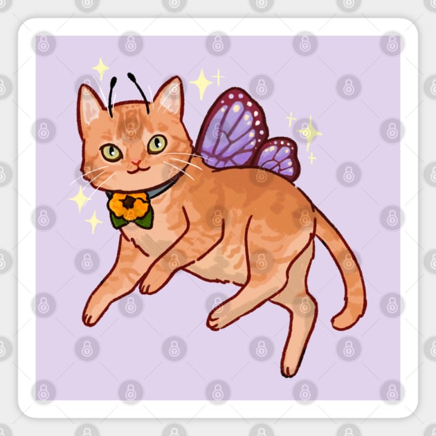 Orange tabby cat with fairy wings Magnet by ballooonfish